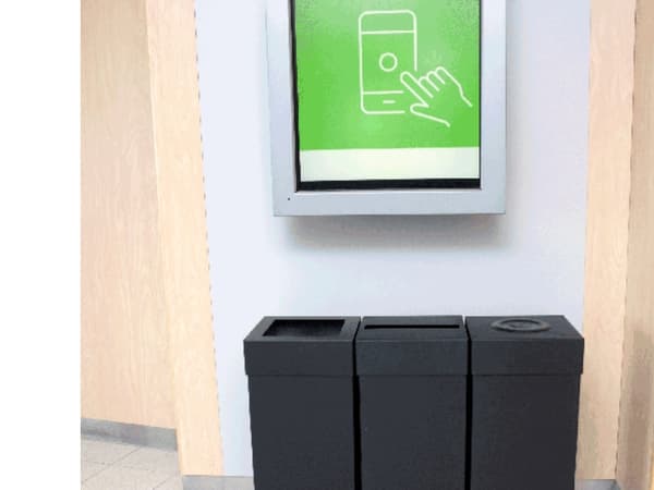 Affaldsbeholder Ivar 60L Sort firkantet hul