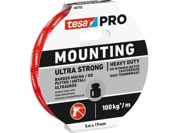 Tesa Tasma montaž.dwustr.pian.5m:19mm pro ultra vahva