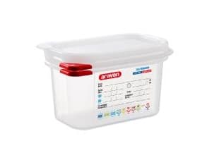 Beholder Araven lufttæt L17.6xB10.8xH10cm 1/9GN 1ltr polypropylen låg klar,stk
