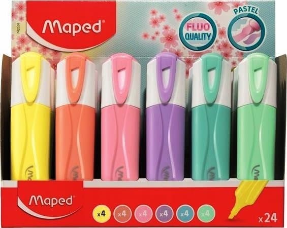 Maped Highlighters Maped Fluo Peps Pastell 4x6 farger (24)