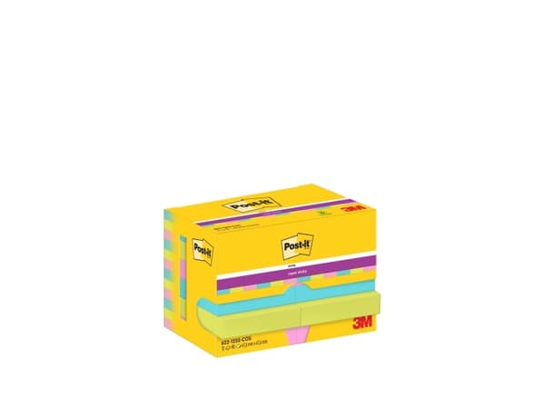 Post-It 622-12SS-COS, firkant, Blå, Grønn, Rosa, Papir, 47,6 mm, 47,6 mm, 90 ark