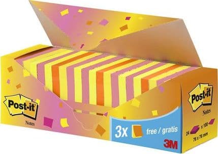 3M 7100234515, Torg, Blå, Grön, Orange, Rosa, papper, SGSCH-PEFC-COC-110078, 76 mm, 76 mm