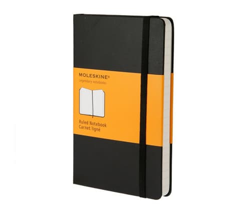 Moleskine Classic Notebook Large, linjeret, hard cover sort