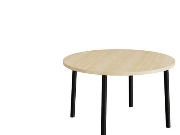 Bord Add 590, Ø1200 mm, höjd 900 mm, ljudabsorberande björklaminat på svart stomme