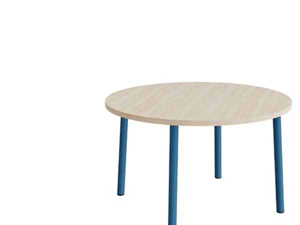Bord Add 590, Ø1200 mm, højde 900 mm, lys grå linoleum på sortoliven stel