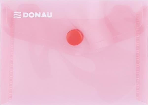 Donau DONAU konvoluttmappe med trykklås, PP, A7, 180 mikron, rød