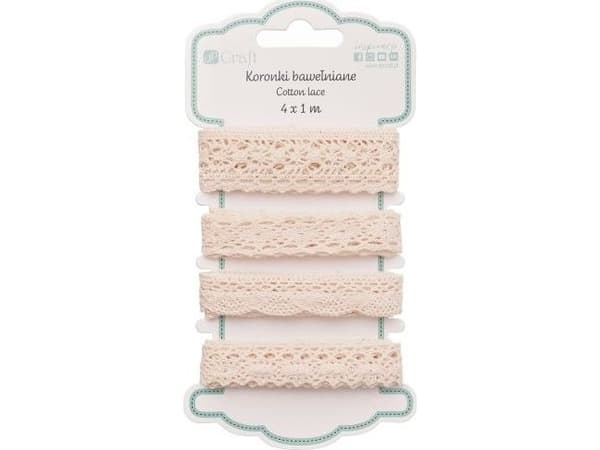 DP Craft Koronki bawełniane DPCRAFT 4 x 1m Antique beige Dalprint