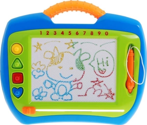 Glad markering for barn 3+ Kreativt leketøy + Stylus + 4 stempler + Tegninger i 4 farger