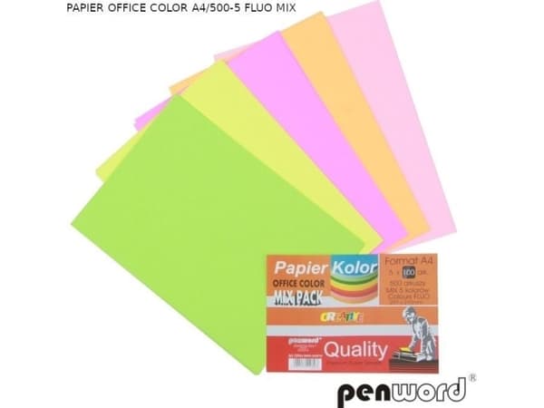 Penword PAPIER OFFICE COLOR A4/500-5 FLUO MIX Penword