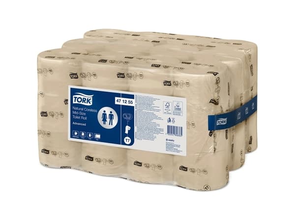 Tork - Toalettpapir i rull uten fingerbøl, T7, Advanced, 2-lags, 36 × 900 episoder - naturlig