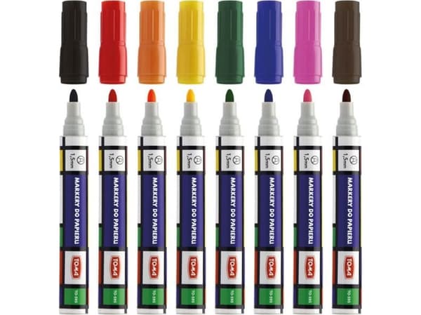 Toma Papirtusjer TOMA tip 2, 5mm 8 farger Toma FAIR