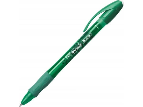 BIC Gel-ocity illusion, Korkillinen geelikynä, Vihreä, Vihreä, Molempikätinen, Keskikokoinen, 0,3 mm