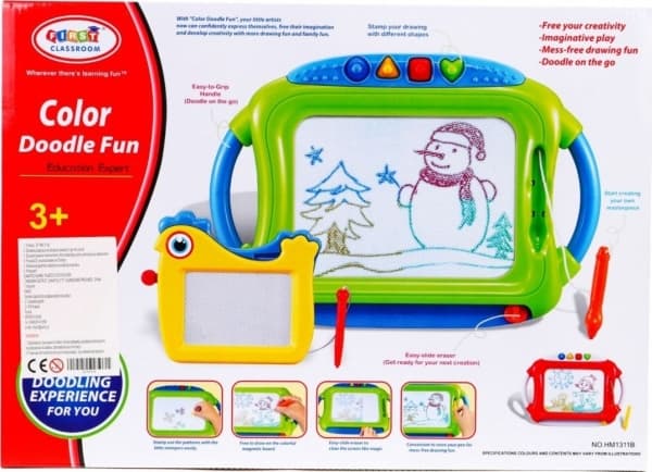 Set med 2 zinkpennor för barn 3+ suddbara teckningar + suddgummi + 4 stämplar