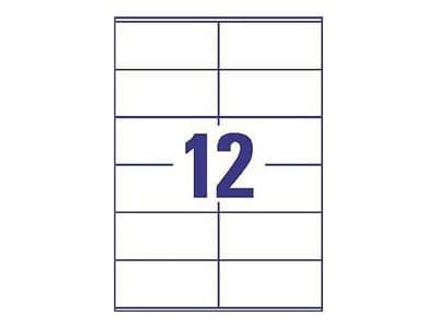 Avery Zweckform 3424 - Hvit - 48 x 105 mm 2400 etikett(er) (200 ark x 12) etiketter