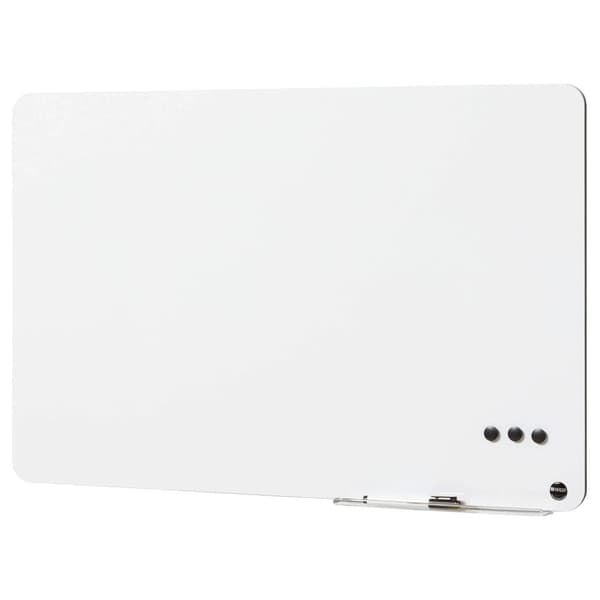 Whiteboard rammeløs 87x57 cm hvid - inkl. 30 cm pennebakke, 1 marker og 3 magneter