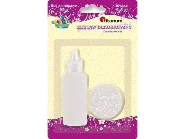 Titanumlim med glitter + glitter i en burk vit