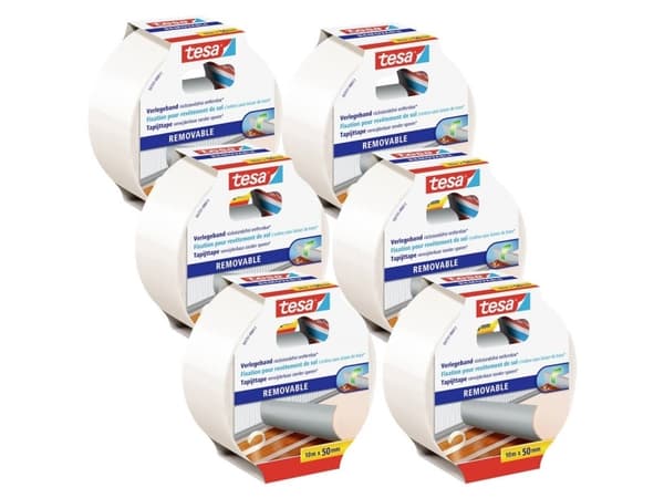 tesa 55731-00500-11 Set med dubbelhäftande tejp Vit (L x B) 10 m x 50 mm 6 st
