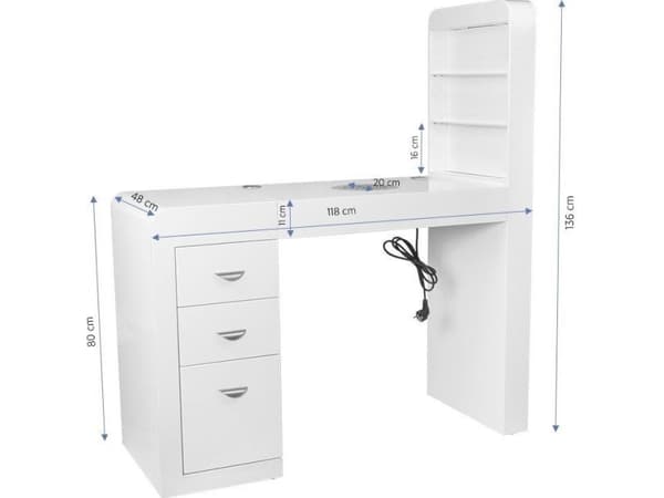 Activeshop Kosmetikbord 310 vit höger