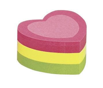 Infobemærkninger IN-5840-39 Infoformede Sticky Notes 50x50 mm hjerte assorteret 225 ark