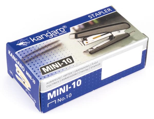 Kangaro K-7305808 Häftapparat Mini-10 Röd, Max 10 ark, Nr 10 Häftning