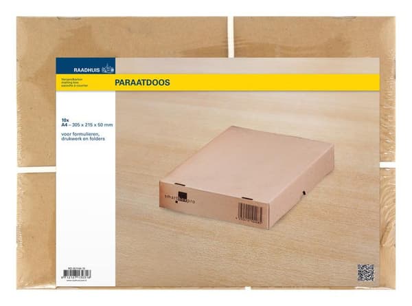 Raadhuis RD-351144-10 Valmis laatikko Uudelleensuljettava 305x215x50mm Ruskea 10 kpl