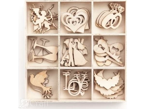DP Craft Wooden Shapes DPCRAFT Wedding 45pcs Dalprint