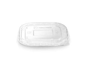 Plastlåg rektangulær L125xB105xH10mm PLA bionedbrydelig klar,10 pk x 50 stk/krt