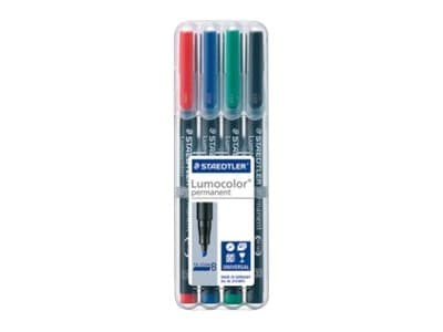 Staedtler 314 WP4, Musta, Sininen, Vihreä, Punainen, Läpinäkyvä, Polypropeeni (PP), 2,5 mm, 1 kpl