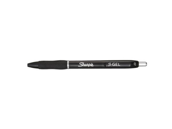 Sharpie S-Gel, Uttrekkbar gelépenn, Sort, Sort, Medium, 0,7 mm, Boks