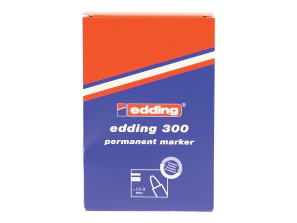 edding 300 - Markør - pysyvä - rød - 1,5-3 mm