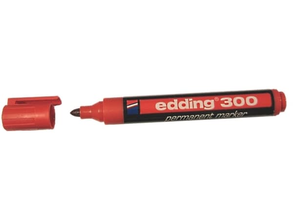 edding 300 - Markør - pysyvä - rød - 1,5-3 mm