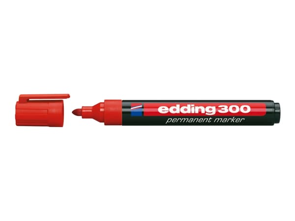 edding 300 - Markør - pysyvä - rød - 1,5-3 mm
