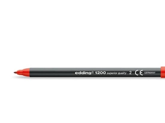 Edding 1200, Punainen, Musta, Punainen, Muovi, 10 kpl