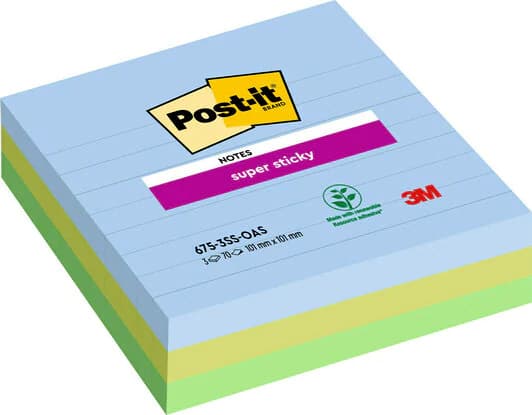 3M 7100259444, firkant, Blå, Grønn, Papir, 101 mm, 101 mm, 70 ark