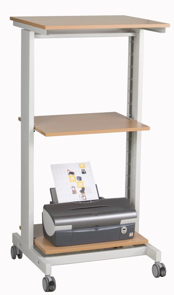 TWIN CLICK MOBIL Printerstand 1 bøg/grå 600x500x1180 mm