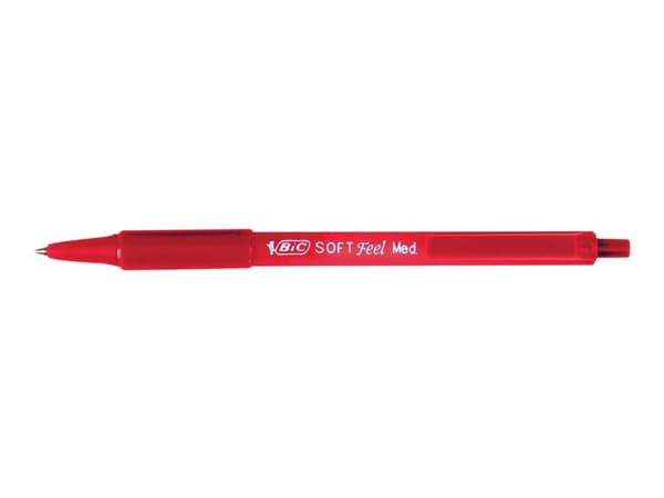 BIC Soft Feel clic - Kulepenn - rød - 1 mm - medium - retraktil (en pakke 12)