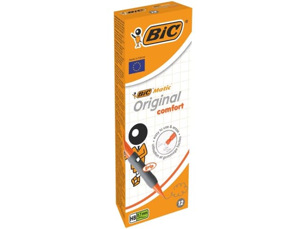 BIC Matic Grip - Stiftpenna - HB - 0.5 mm - med radergummi (paket om 12)