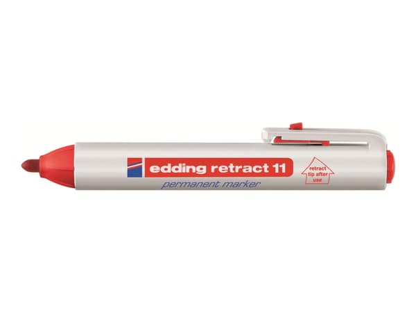 edding retract 11 - Markering - permanent - röd - 1.5-3 mm - indragbar