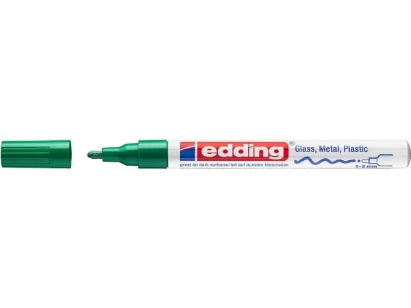 Edding 751, Grön, Grön, Vit, Fin, Rundad spets, 1 mm, 2 mm