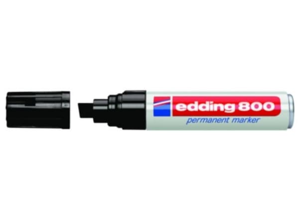 edding 800 - Markør - permanent - for glass, metall, plast - svart - 4-12 mm