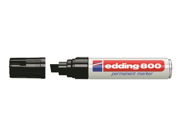 edding 800 - Markør - permanent - for glass, metall, plast - svart - 4-12 mm