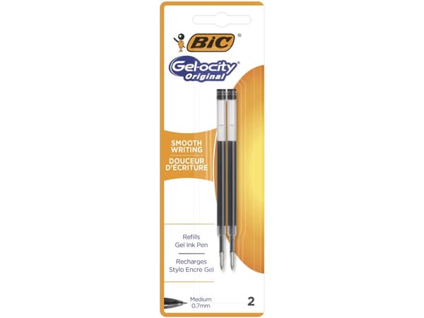 BIC VELOCITY - Påfyll - svart - gelblekk - 0.7 mm - medium (en pakke 2) - for P/N: 829157