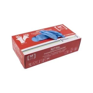 Handske Engangs Prime Source STANDARD str M uden Pudder Nitril AQL 1.5 Blå,100 stk/pk