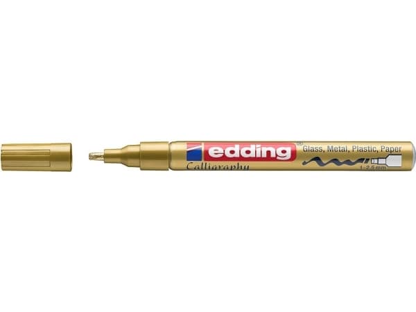 edding 753 calligraphy paint - Markering - permanent - gyllene - pigmentbläck - 1-2.5 mm