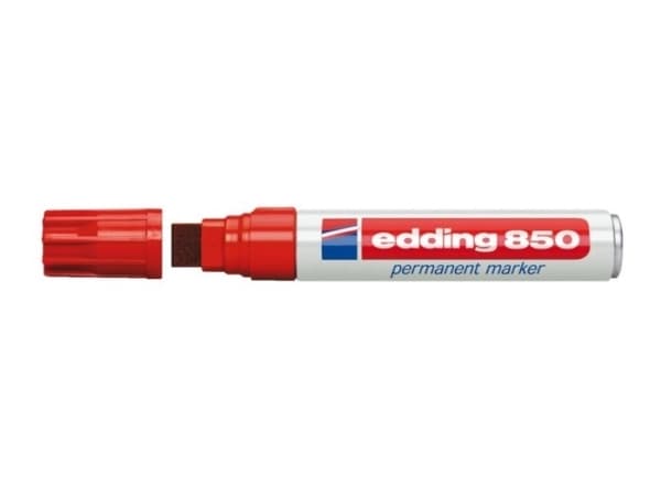 edding 850 - Markering - permanent - för glas, metall, plast - röd - 5-16 mm