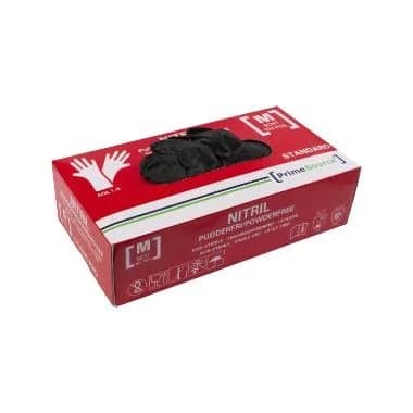 Kertakäyttökäsine Prime Source STANDARD koko M ilman pulveria Nitriili AQL 1.5 Musta, 10 kpl x 100 kpl/krt