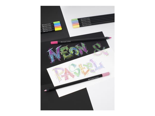 Faber-Castell Black Edition Neon+Pastel - Fargeblyant - assorterte skinnende farger (en pakke 12)