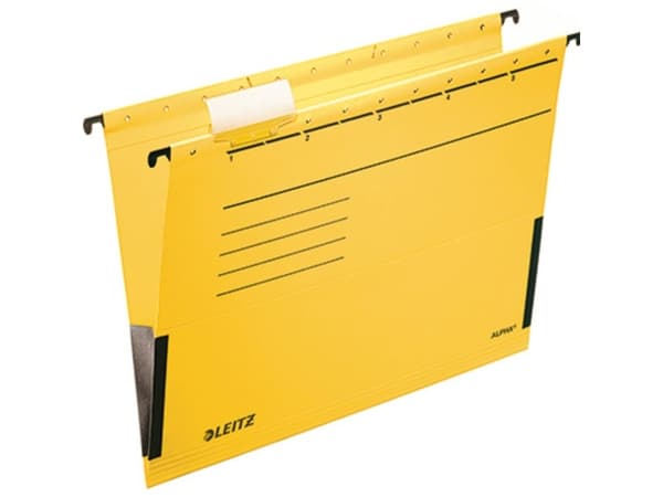 Leitz ALPHA - Hengefil - V-sokkel - for A4 - med fliker - gul