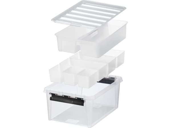 SmartStore Classic 15 oppbevaringsboks med lokk + 7 interiørdeler