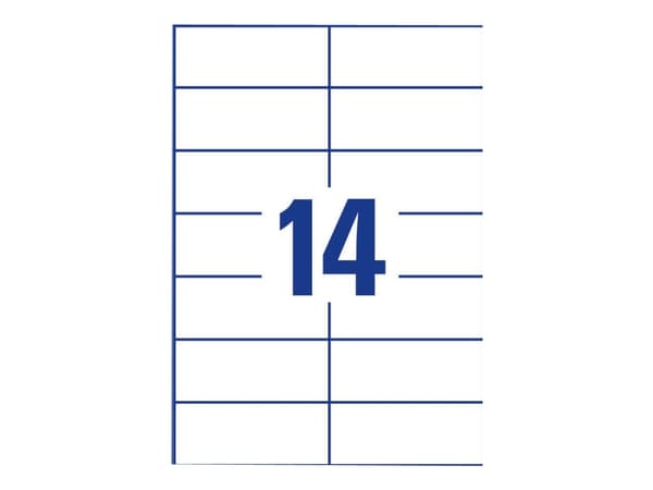 Avery Zweckform 3653 - Papper - permanent häftning - vit - 105 x 42.3 mm 2800 etikett (er) (200 ark x 14) etiketter